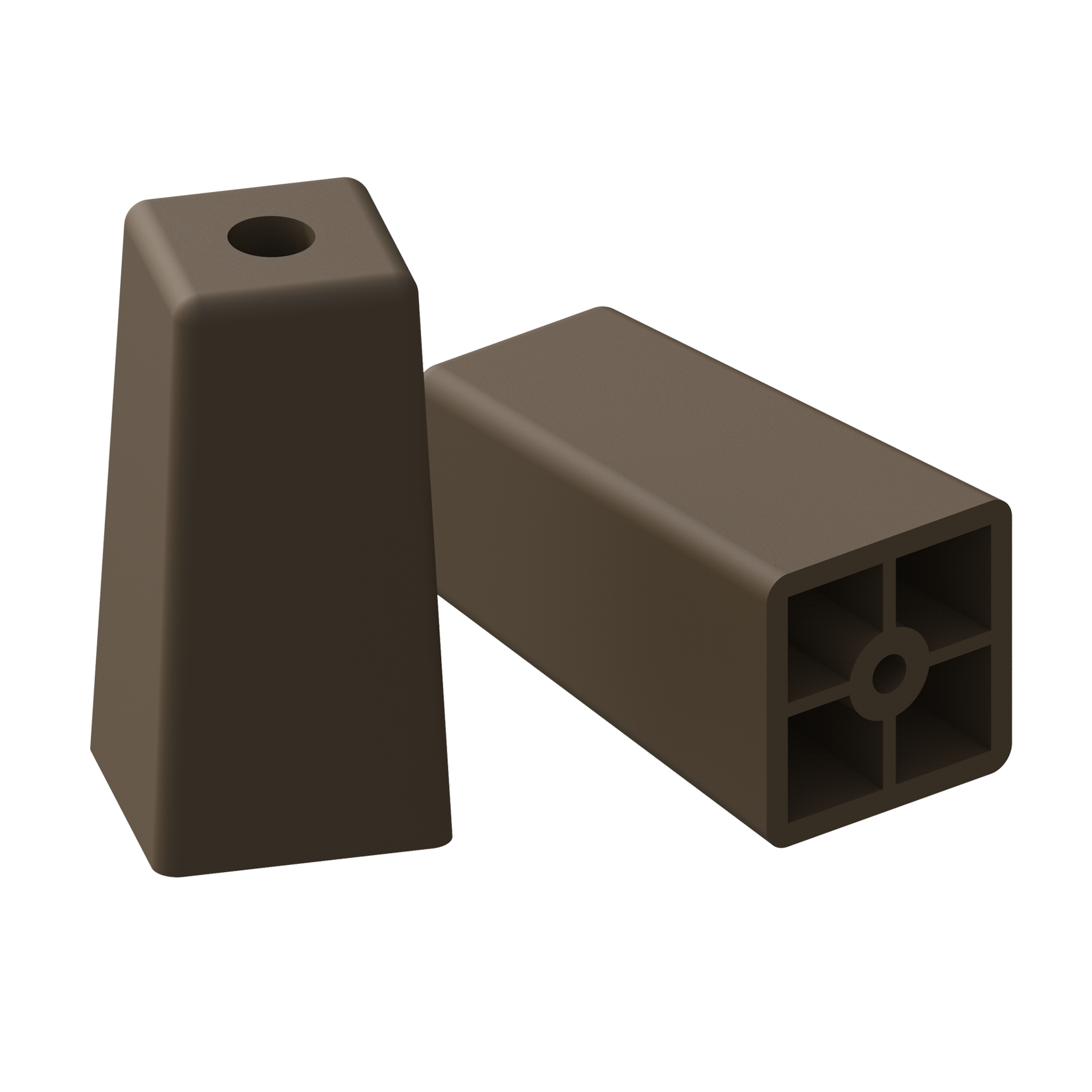 Paracolpi per <b>tavoli, divani e tutti i tipi di mobili in legno</b>. Fabbricato in polipropilene (PP) marrone, é possibile fabricarlo  in altri colori RAL sotto richiesta.
<br>
Incorporando il nostro codice <b>02500200098 (AKCAI)</b> alla base, si <b>migliora la resistenza all'usura</b> causata dall'attrito con il pavimento (vedi link di suggerimento).