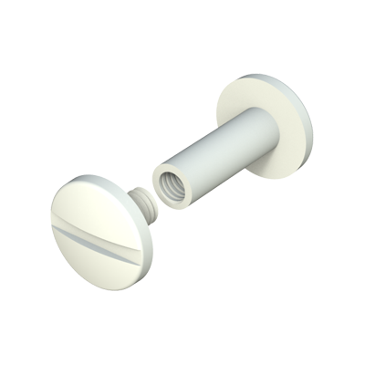 Ideale per applicazioni in cui i pannelli da assemblare sono soggetti a movimento. L'applicazione più popolare di questo bullone è quello di unire le foglie in lettere di colori. Si consegna il set maschio+femmina.Le parti vengono assemblate con la vite.