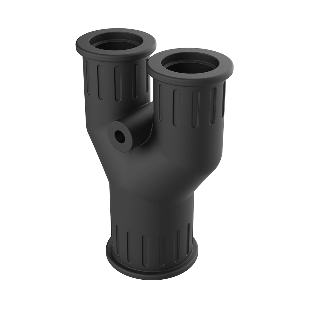 <p>I nostri manicotti di derivazione <b>MDC</b> sono realizzati in <b>TPE</b> morbido in configurazione a “Y” per creare derivazioni tra tratti di tubo.</p>

<p>Questi manicotti, <b>resistenti ai raggi UV</b>, si montano a pressione sulle estremità dei tubi e, grazie ai denti interni, aderiscono perfettamente al profilo esterno. I fori per il fissaggio a parete hanno un diametro di Ø 4 mm. Possono essere utilizzati anche tra tubi di diverse dimensioni.</p>

<p>· <b>Materiale:</b> TPE<br>
· <b>Colore:</b> grigio o nero<br>
· <b>Temperatura di utilizzo:</b> -40 °C / +120 °C (punte fino a +150 °C)<br>
· <b>Protezione IP:</b> IP66 secondo EN 60529</p>

<p><i>Certificazioni: GOST, UKCA.</i></p>