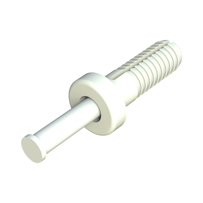 Il tassello-rivetto consente un fissaggio forte e durevole. È adatto per materiali solidi o semivuoti come legno, gesso, cemento, metallo, plastica e calcestruzzo. L`installazione è rapida: il rivetto debe essere inserito nel buco e colpito con un martello. I riferimenti con la bacchetta acciaio zincato offrono un`eccellente resistenza. Il corpo di nylon modificato al impatto offre buona resistenza termica, elettrica, alla corrosione e alle vibrazioni.