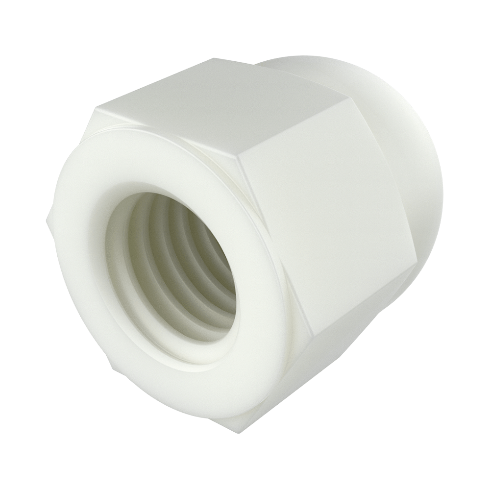 <p>I nostri dadi esagonali ciechi <strong>MTC</strong>, simili alla norma <b>DIN 1587</b>, sono disponibili in <strong>PA66</strong> e <strong>PA6GF30</strong>, offrendo soluzioni leggere, isolanti e resistenti per diversi settori industriali.</p>

<h4>Materiali e Proprietà</h4>
<ul style='margin-left:20px'>
  <li><strong>PA66:</strong> tecnopolimero con elevata rigidità, buona tenacità ed eccellente stabilità dimensionale. Buona resistenza all'usura, agli urti e alla fatica. Utilizzo continuo fino a 100 °C. Resistente a oli, grassi, idrocarburi e solventi alifatici.</li>
  
  <li><strong>PA6GF30:</strong> PA6 rinforzato con il 30% di fibra di vetro, con maggiore rigidità, resistenza meccanica e termica. Utilizzo continuo fino a 130 °C. Eccellente resistenza agli urti, all’invecchiamento termico e alla deformazione sotto carico. Buona resistenza chimica a oli, grassi, carburanti e molti solventi organici.</li>
</ul>

<p>
  Entrambi i materiali offrono isolamento elettrico e sono adatti ad applicazioni tecniche che richiedono resistenza meccanica, termica e chimica. Ideali per componenti elettrici, meccanici, fissaggi plastici e installazioni in ambienti industriali impegnativi.
</p>