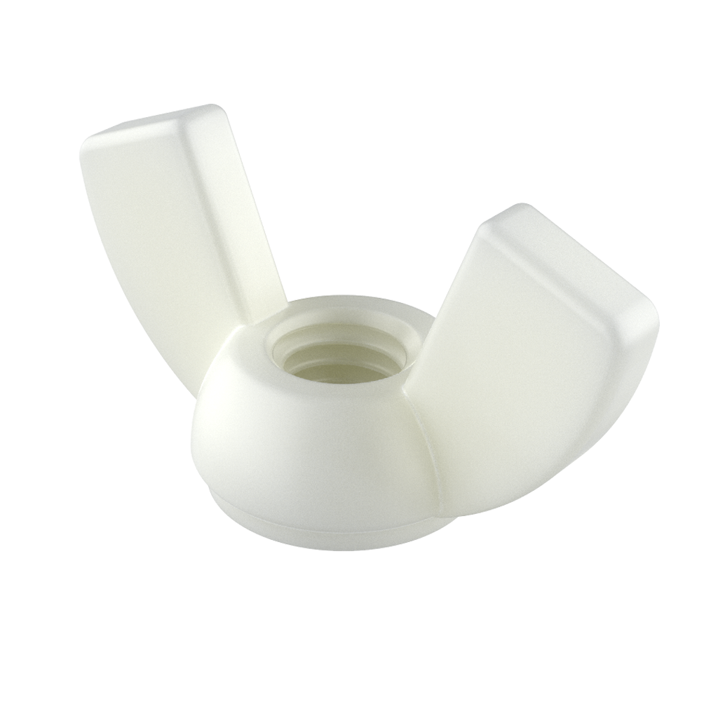 <p>Le nostre dadi a farfalla <strong>MTM</strong>, simili alla norma <b>DIN 315</b>, sono disponibili in <strong>PA66</strong> e <strong>PA6GF30</strong>, offrendo soluzioni leggere, isolanti e resistenti per diversi settori industriali.</p>

<h4>Materiali e proprietà</h4>
<ul style='margin-left:20px'>
  <li><strong>PA66:</strong> tecnopolimero con elevata rigidità, buona tenacità ed eccellente stabilità dimensionale. Buona resistenza all’usura, agli urti e alla fatica. Idoneo per impieghi continui fino a 100 °C. Resistente a oli, grassi, idrocarburi e solventi alifatici.</li>
  <li><strong>PA6GF30:</strong> PA6 rinforzato con il 30% di fibra di vetro, con maggiore rigidità e resistenza meccanica e termica. Utilizzabile fino a 130 °C in continuo. Eccellente resistenza agli urti, all’invecchiamento termico e alla deformazione sotto carico. Buona resistenza chimica a oli, grassi, carburanti e numerosi solventi organici.</li>
</ul>
<p>
  Entrambi i materiali offrono isolamento elettrico e sono adatti ad applicazioni tecniche che richiedono resistenza meccanica, termica e chimica. Ideali per componenti elettrici, meccanici, fissaggi plastici e installazioni in ambienti industriali impegnativi.
</p>