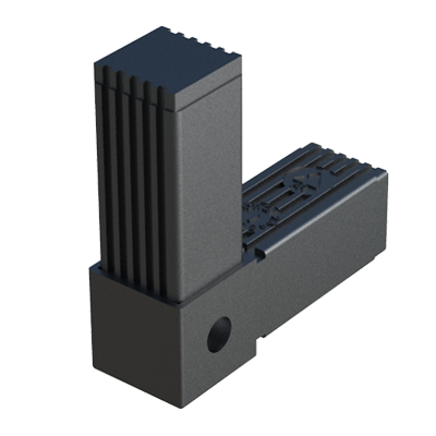 Il nostro connettore in L è fatto per connettare 2 tubi quadrati. Si fornisce con interno in acciaio.